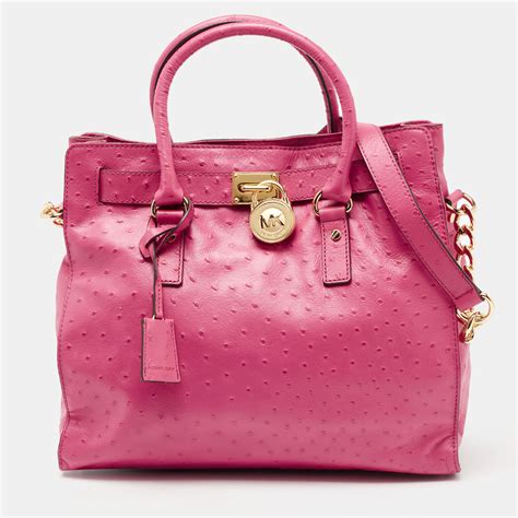 michael kors hamilton ostrich tote|Michael Kors Women's Large Hamilton Ostrich Top.